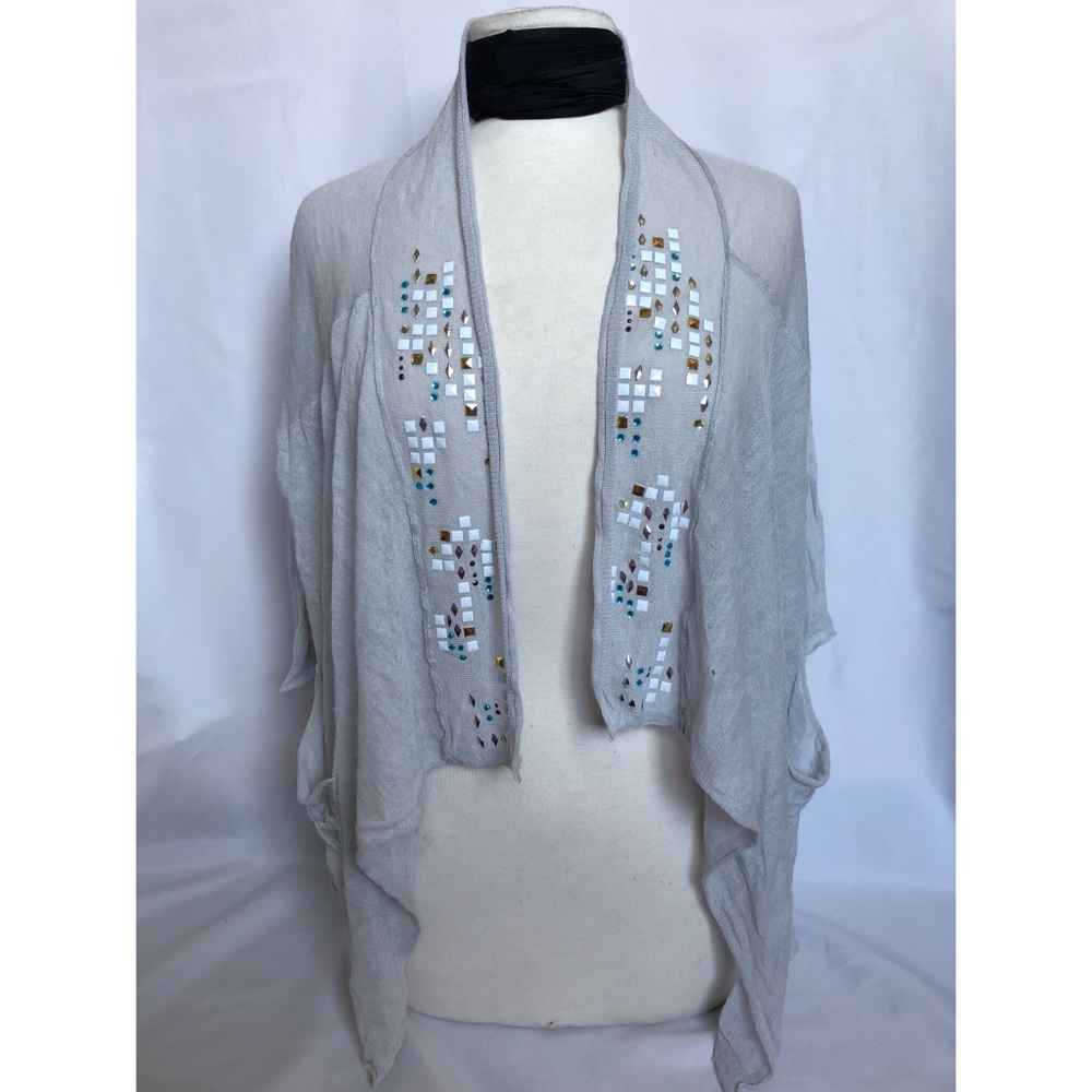 Free People Open Short Sharktooth Cardigan Sz Med